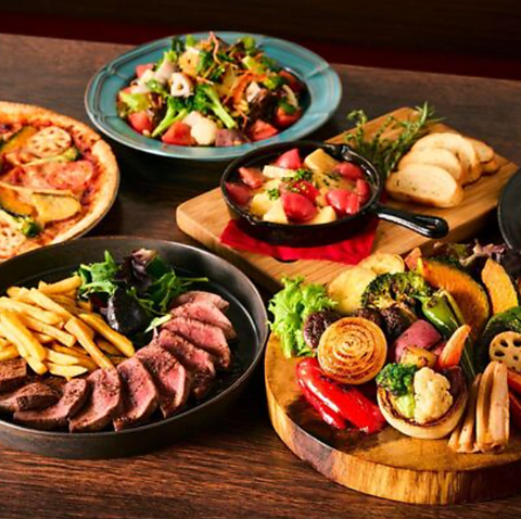 【横浜駅5分】お肉やグリル野菜を堪能できる隠れ家ビストロ。デザートプレート&個室◎