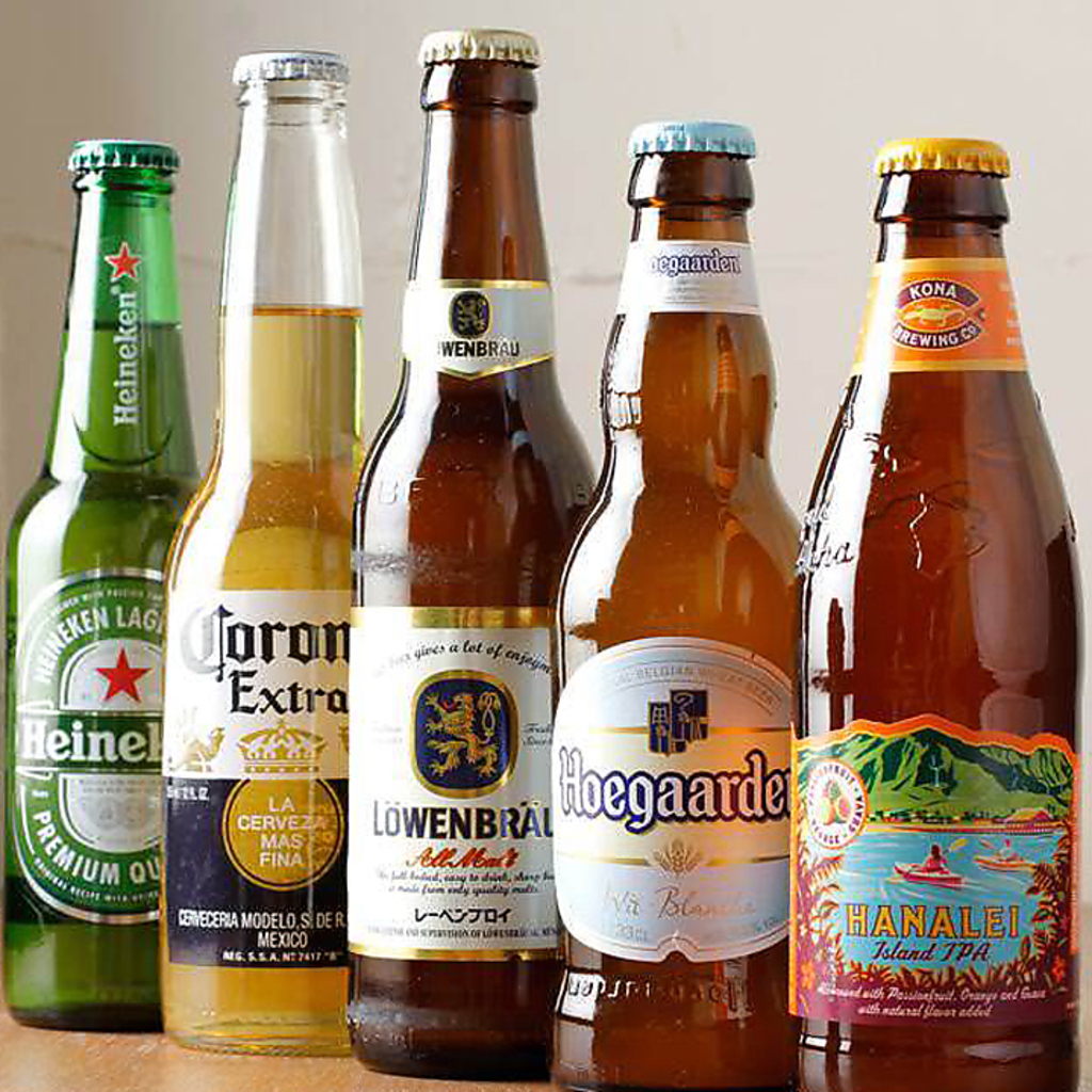 輸入瓶ビールも多数ご用意しております。