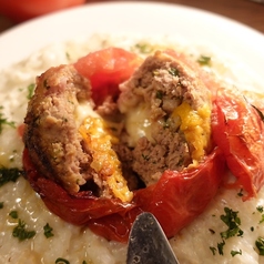まるごとトマトのごちそうハンバーグ＋アンチョビクリームリゾット