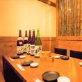 3名～4名様用完全個室プレミアム飲み放題は、店内のお飲み物全て飲み放題。日本酒や焼酎も可能。