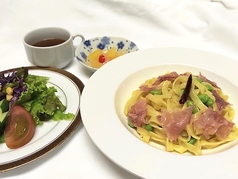 Dランチ【生ハムと枝豆のペペロンチーノ】