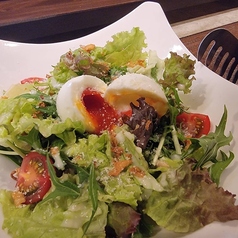 彩り野菜のガーデンサラダ　半熟卵のせシーザードレッシング