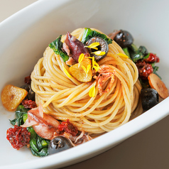 蛍烏賊と菜の花のパスタ