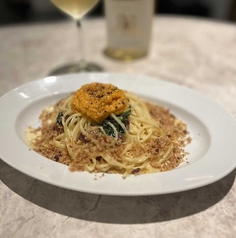 にんじんピューレとパンチェッタのクリームパスタ