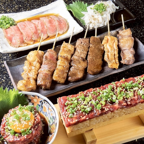厳選された牛肉を秘伝のタレで絡めた牛串で味わう。最大22名様迄のご宴会も承ります！