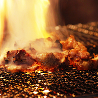 希少鶏！八女炭蘇鶏の炭火焼