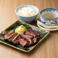 牛たんと牛ハラミ焼定食　量が選べる【テールスープ・麦めし付】