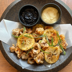 ■ヤリイカのフリット 柚子胡椒＆イカ墨アイオリ