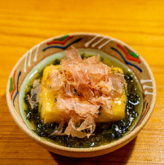 揚げ出汁豆腐　あおさ海苔あんかけ