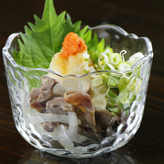 皮とズリ皮の湯引きポンズ