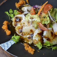 ホタテと海苔の佃煮のカルパッチョ