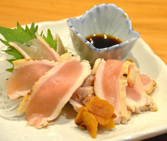 播州　百日鶏のたたき　ニンニク醤油で