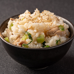 鶏と野沢菜の混ぜご飯