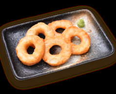 玉ねぎふんわり天[わさび・醤油付き]