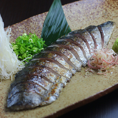 しめ鯖の藁焼き