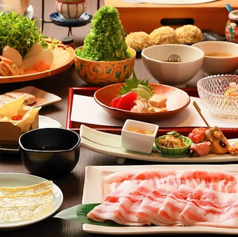 2種の豚肉食べ比べ*ゆば尽くし【水明ーSUIMEIー】