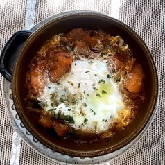 季節野菜のトマト煮と卵