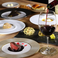 厳選された大分県産食材を使用したフレンチ料理の数々