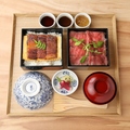 料理メニュー写真 神戸ビーフと菊川鰻の食べ比べ重【テラス席限定】