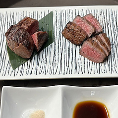 和牛炙りの2種盛り