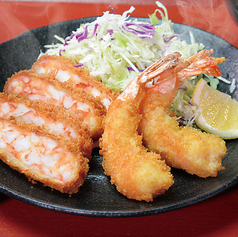 究極の海老カツと海老フライ定食