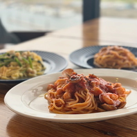 パスタの麺は全て生麺を使用