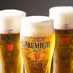 飲み放題の生ビールはプレミアムモルツ♪