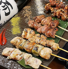 大山地鶏の串焼き盛り合わせ