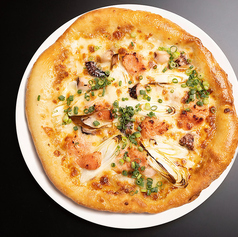 タラコとイカとネギのピッツァ