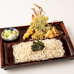 天ざる（海老１本、野菜）