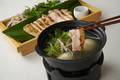 料理メニュー写真&nbsp;大山どりと冬野菜の鶏出汁しゃぶしゃぶ