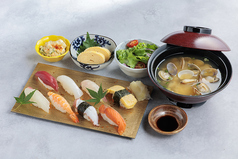 寿司と貝汁ご膳「月」