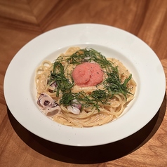 イカと大葉の明太子クリームパスタ