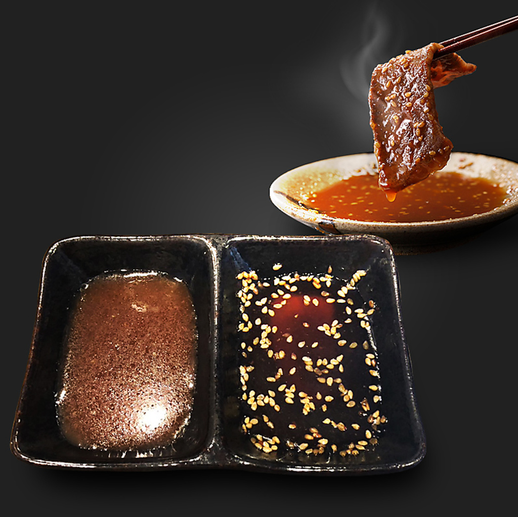 こだわりのタレ！部位に合わせ独自の味を追求しました。お肉の旨味を最大限に引き出す勝負の味です。