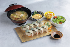 〆鯖棒鮨と貝汁のご膳