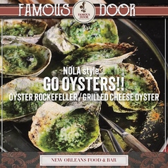 『OYSTER ROCKEFELLER／オイスターロックフェラー』『GRILLED CHEESE OYSTER／グリルドチーズオイスター』