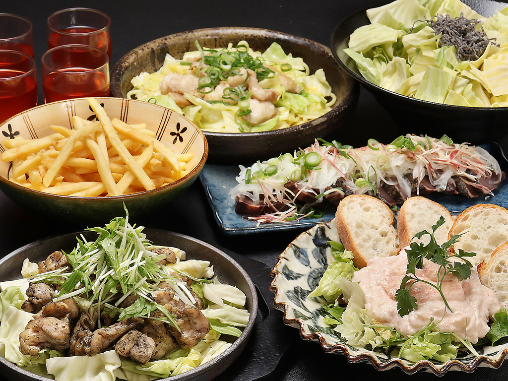 宴会プランは、4,000円より飲み放題付き！50名様までの宴会ＯＫ！個室完備（写真はイメージです）