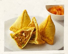 サモサ(2P)/ほうれん草炒め