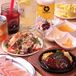 アルコール・ソフトドリンクの飲み放題とグランドメニューの商品が食べ放題のコースあります♪