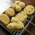 料理メニュー写真&nbsp;串カツ盛合5本（NO.2）(豚ロース・ささみチーズ・レンコン肉詰・じゃがいも・うずら）