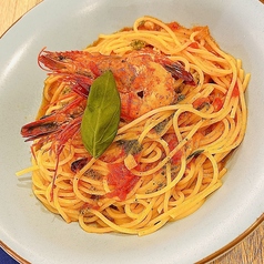 有頭海老のジェノバ風トマトソース