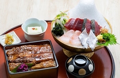 うなぎ蒲焼重と天然地魚富士山盛り御膳