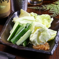 料理メニュー写真&nbsp;キャベツ盛り/冷奴/イカの塩辛/キムチ/枝豆