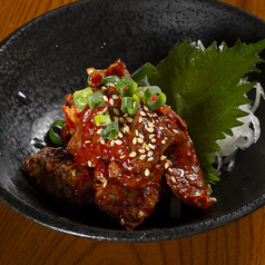 ハラミのチャンジャ風（牛横隔膜）