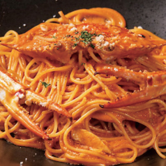 渡り蟹のトマトクリームパスタ