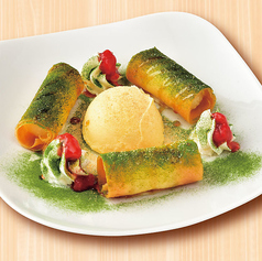 パリッもちっ　白玉春巻きとアイス