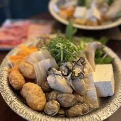 天然真鯛出し汁の山海寄せ鍋