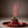 料理メニュー写真 燃えるハンバーグ