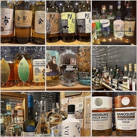 130銘柄以上のウイスキーやジン