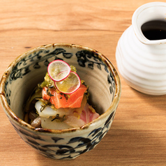 鮮魚と漬物めんつゆ山葵